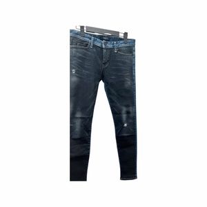 FIDELTY JEANS BLACK AND BLUE DENIM DISTRESSED JEAN